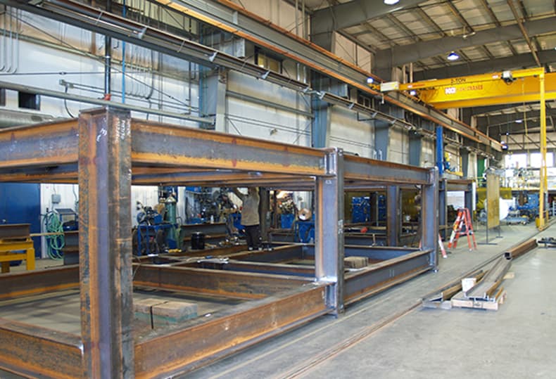 fabricated structure with machined